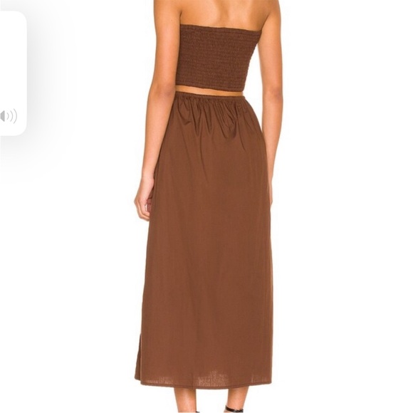 Faithful the Brand NEW NWT Deva Midi Dress in Plain Dark Chocolate size XS - Picture 2 of 11